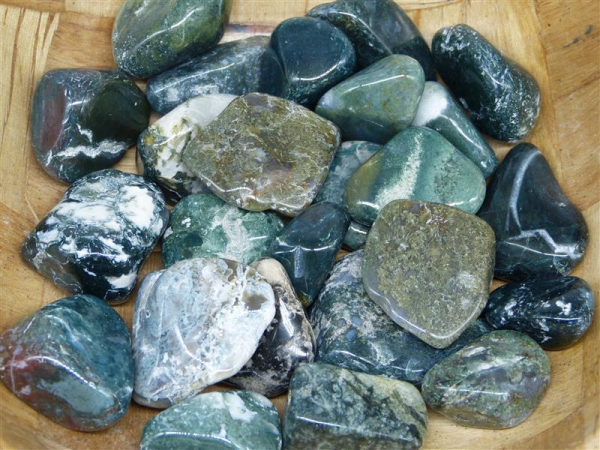 Moosachat Trommelsteine  200g Pack